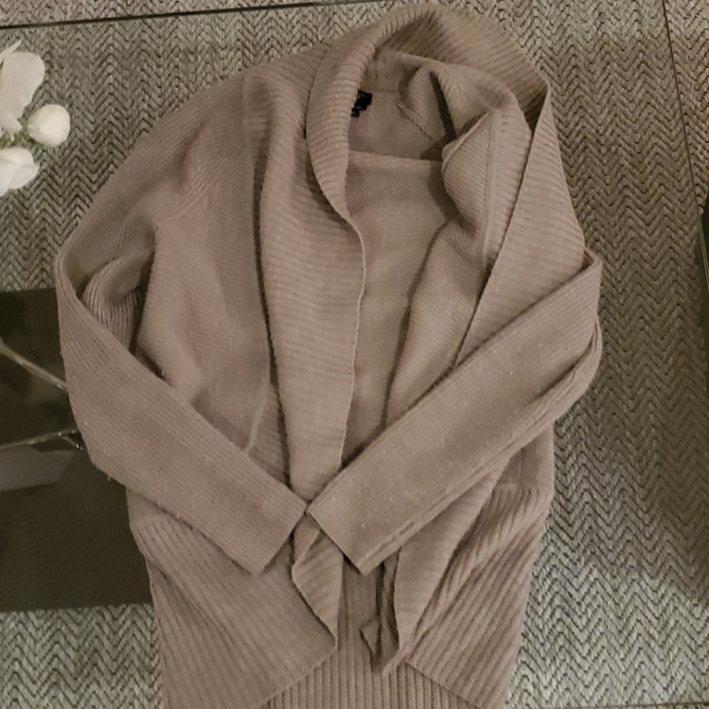 Talbots Tan Merino Wool Cardigan Sweater